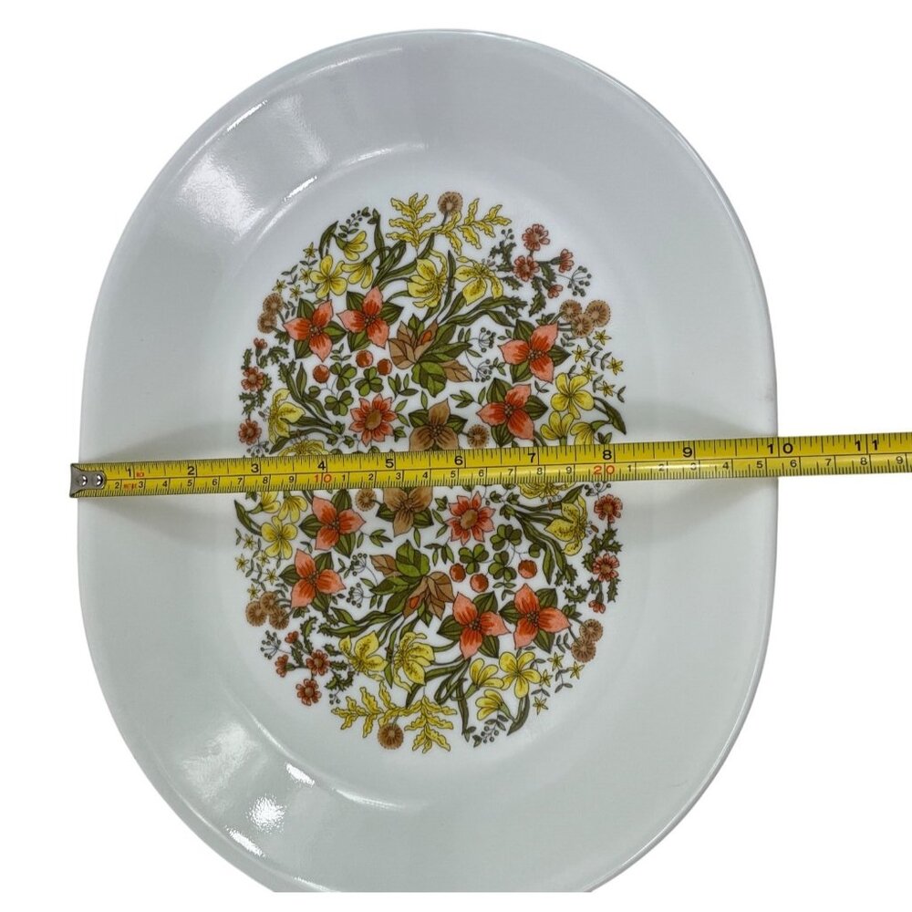 Vintage 12" Corelle Corning Ware Indian Summer Oval Serving Platter Tray Floral - Picture 7 of 7